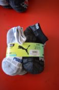 Ten Pairs of Puma Dry Cell Youth’s Low Cut Socks Size: 12 - 1.5