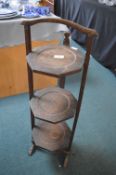 1930’s Oak Folding Cake Stand