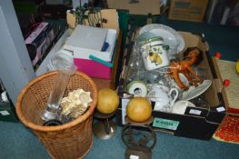 Two Boxes of Household Goods Including Christmas L