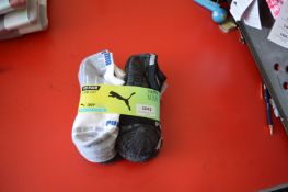 Ten Pairs of Puma Dry Cell Youth’s Low Cut Socks Size: 2.5 - 5