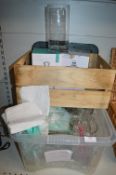 Glass Storage Jars, Wooden Crate, Paper Bags, etc.
