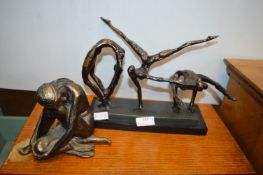 Bronze Effect Dancer Figurines