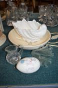 Coalport Shell Dish, Wedgwood Egg, etc.