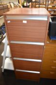 Wood Effect Four Drawer Filing Cabinet