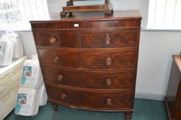 Victorian Mahogany Veneered Bow Front Chest of Drawers (requires restoration)