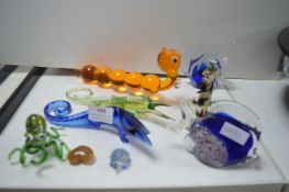 Murano Glass Animals Including Crocodiles, etc.