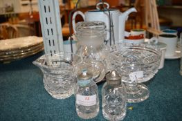 Cut Glass Bowl, Jug, etc.