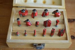 Router Bit Set with Wooden Case