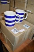 *Four Blue & White Stripped Mugs