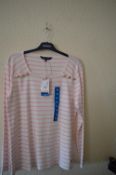 *Crew Clothing Pink & White Stripped Long Sleeve T-Shirt Size: 14