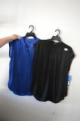 *2x Hillary Radley Blouses Size: L (1x royal blue, 1x black)