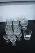 Cut Lead Crystal Tumblers and Brandy Glasses