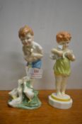Two Royal Porcelain Figurines “Young Farmer” and “Wednesday’s Child”