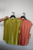 *2x Hillary Radley Blouses Size: S (1x green, 1x apricot)