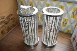 *Modern Bead & Chrome Table Lamps 2pk