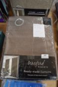 Beresford Ring Top Taupe Curtains 66