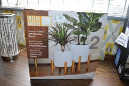 *Ceramic Garden Planter with Bamboo Stand