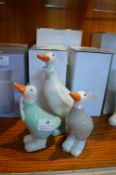 Three Decorative Pottery Ducks