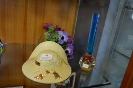 1930’s Pottery Wall Pocket, and a 1960's Glass Vase