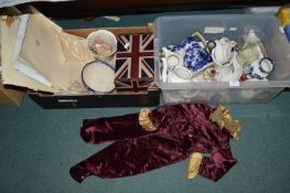 Two Boxes of Household Goods, Decorative Items, Pottery, Glassware, etc.