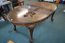 Oval Mahogany Wind-Out Dining Table on Ball & Claw Feet