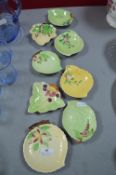 Eight Carlton Ware Leaf Dishes