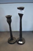 Pair of Wrought Iron Candlesticks