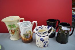 Five Vintage Pottery Jugs