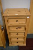 Solid Pine Five Drawer Tall Chest