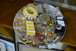 Vintage Costume Jewellery Including a Silver Brooch