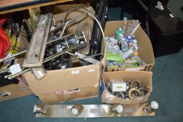 Box of Assorted Items Including Lighting, Lightbul