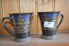 Pair of Denby Gatsby Pattern Mugs