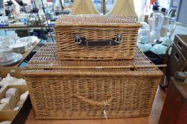 Two Wicker Picnic Baskets