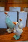 Three Decorative Pottery Ducks