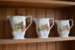 Set of Three Adams Country Cottage Graduated Jugs