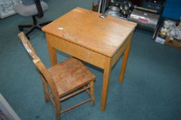 Vintage Child’s School Desk and Chair