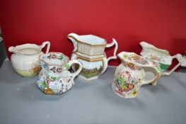 Five Pottery Jugs Including Masons, etc.