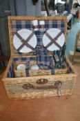Wicker Picnic Hamper with Cutlery etc.