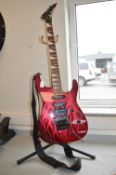 Jackson Red Electric Guitar with Stand