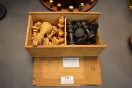 Vintage Boxwood Chess Set