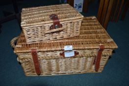 Two Wicker Picnic Hampers