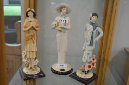 Three Deco Lady Figurines