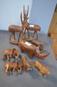 Carved Wood African Animals