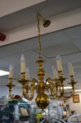 Brass Candle Style Chandelier
