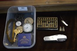 Small Collectibles Including a Brass Abacus etc.