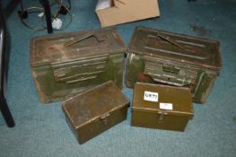 Four Metal Ammunition Boxes