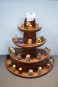 Collection of Thimbles on Stand