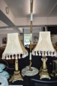 Pair of Decorative Gilded Table Lamps, and a Standard Lamp