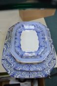 Victorian Blue & White Meat Plates