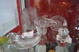 Five Glass Paperweights Including Animals etc.